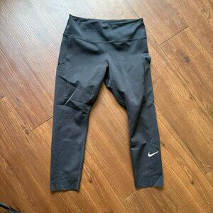 Nike Dri-Fit Black Leggings L Athleisure Gym Girl Minimalist Clean Fit 3082